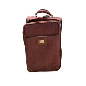 Vintage Liz Claiborne brown Rollaway Carryon Suitcase